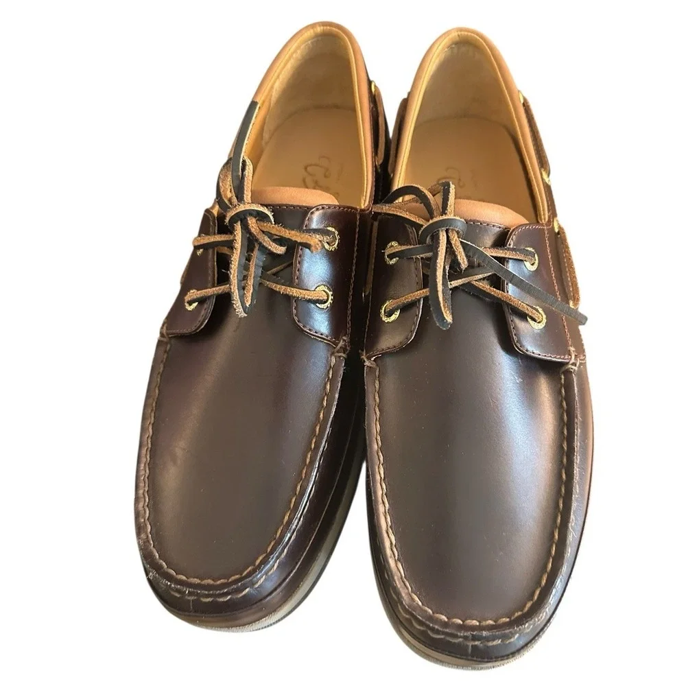 Sperry Mens Gold Cup Amaretto Leather Boat Shoes 0579052‎ Sz 11.5 Wide